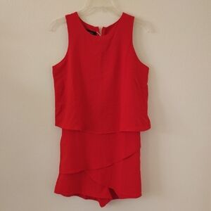 Red Sleeveless Romper